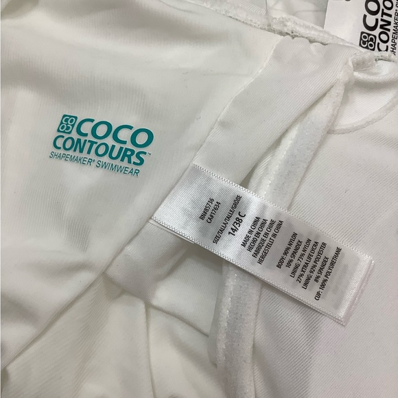 Coco Reef White Contours Wimen’s One Piece Swimsuit Solitaire V-Neck 14/38C - Picture 8 of 9